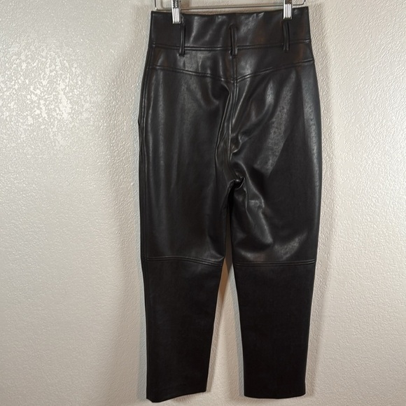 Aritzia Wilfred Black Vegan Leather Straight Leg Pant Size 4 - Picture 3 of 8